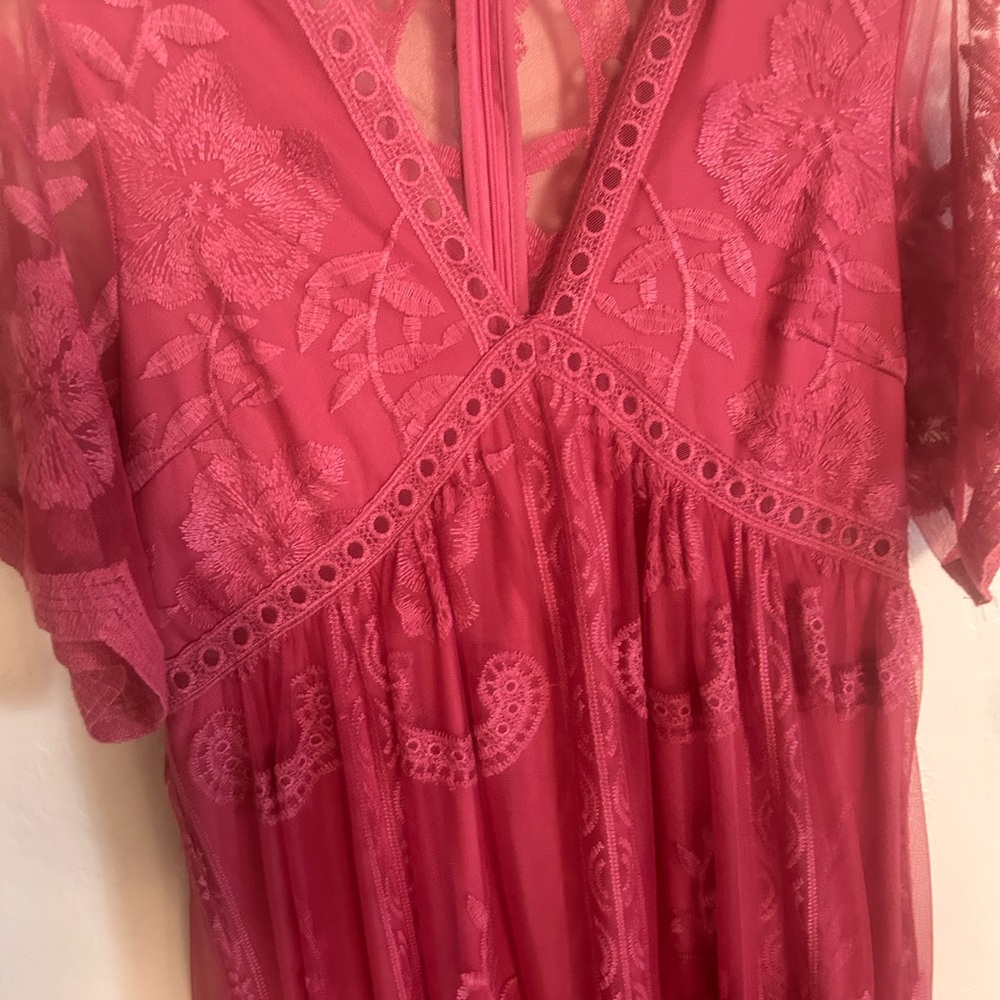 Pinkblush Floral Lace Maxi Dress - Pink